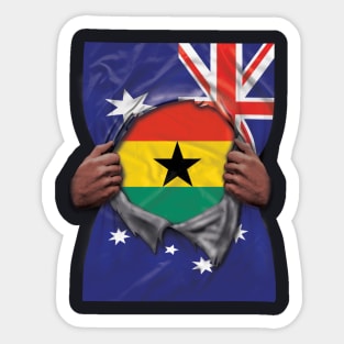 Ghana Flag Australian Flag Ripped - Gift for Ghanaian From Ghana Sticker